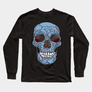 Grey skull Long Sleeve T-Shirt